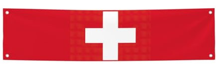 jingong Partybanner mit Schweizer Flagge, Fiesta, Geburtstag, Hochzeit, Abschlussfeier, Innen- und Außenbereich, Partybanner