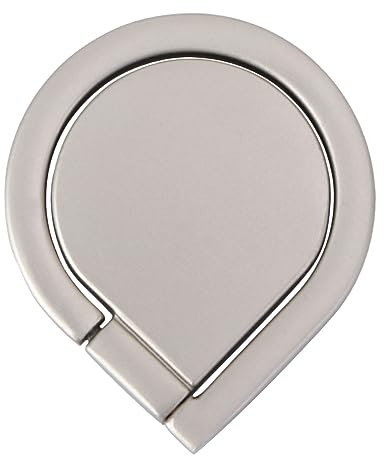 jojofuny 360° Rotatable Flame Shape Phone Ring Holder and Stand for Smartphones, Metal Finger Ring Grip with Silver Finish, Compatible with Most Mobile Phones for Desk and Car Use
