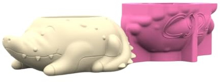 Artigianato fatto a mano in silicone per vasi di piante in calcestruzzo disegni creativi alligatori stampi per resina epossidica per ornamento
