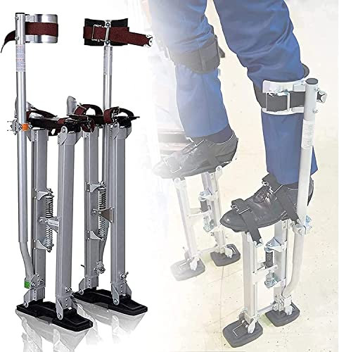 WZWTYSM Dekorateurstelzen, tragbare Trockenbaustelzen aus Aluminiumlegierung, höhenverstellbare Stelzen 45~75 cm für Trockenbauer, Deckeninstallateure, Maler, mit Knieschoner-Schutz