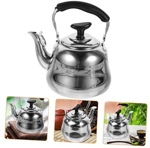 MOKKHNB Bouilloire Sifflante 1l En Acier Inoxydable Épais, Compatible Cuisinière Induction Et Gaz, Poignée Isolante Résistante à La Chaleur, Pour Thé Et Café Sur Plaque De Cuisson