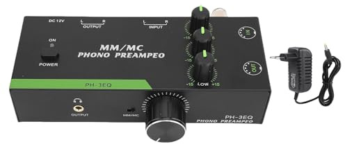 Cheotime Phono Preamp, MM/MC-Turntable Preamplifier mit 5-pin-XLR- und 3,5-mm-Ausgang, einstellbarer EQ für Datensätze, Stereo-Phonographen-Verstärker