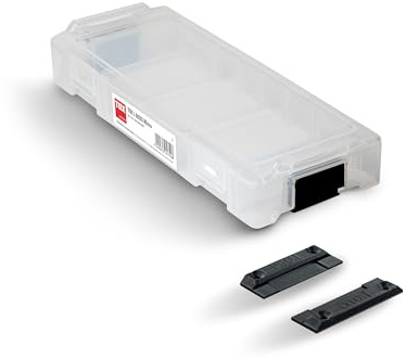 TOX Sortierbox L-BOXX Micro für Schrauben und Dübel, individuell anpassbar + Befestigungsklammer L-BOXX Fix Clip (2 Stk. im Beutel) für sichere Fixierung an Werkbank, Wand uvm., 094909142