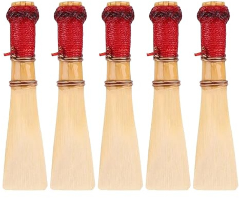 Fagottrohre Mittel 5 Stück für Holzblasinstrumente | Naturrohrblatt, Ersatzteile für Anfänger und Schüler, Inklusive Etui und Box, für Bassoon