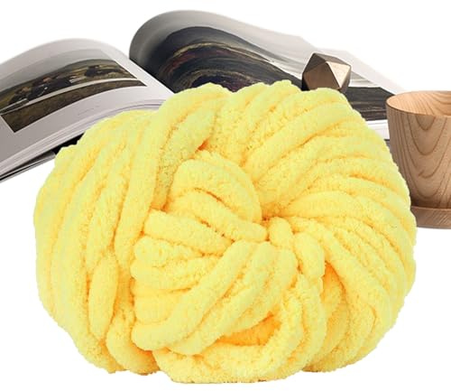 Croovepi Chenille-Garn – 2,5 m dicke, grobe Garne, Weben, Basteln, Häkelzubehör für Schals, Kleidung, Überwurf, Kissen, Korb, Haustierbett, Decke