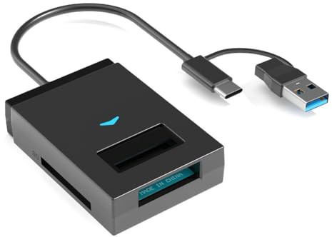 Buhdjfnke Adaptador Convertidor de Disco Duro SSD USB 3.1 A M.2 NVMe NGFF de 10 Gbps, Carcasa Externa para Lector de Tarjetas SD/TF Tipo A+C