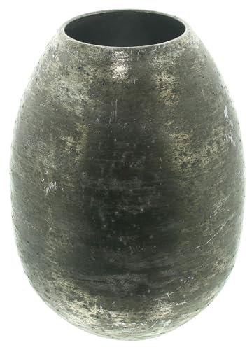 FRANK FLECHTWAREN Dekovase Metallic-Shimmer, Metall, Ø 18 x 24 cm, Öffnung Ø 8 cm, Braun, Antikfinish in Gold