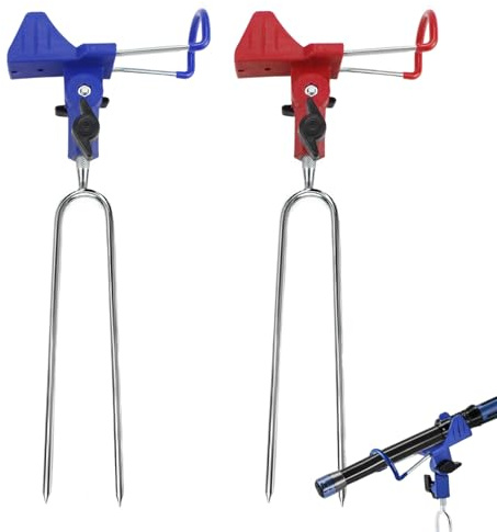 GZGXKJ 2 Pcs Support Canne a Peche Inox 360° Réglable Porte Canne a Peche
