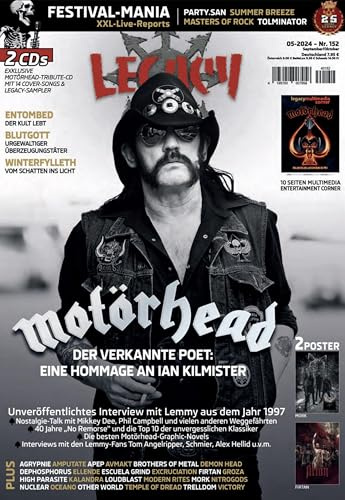 LEGACY MAGAZIN: THE VOICE FROM THE DARKSIDE: Ausgabe #152 (5/2024) mit großem MOTÖRHEAD Special & Cover-CD