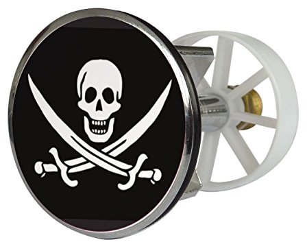 Waschbeckenstöpsel Design Totenkopf | Abfluss-Stopfen aus Metall | Excenterstopfen | 38 – 40 mm
