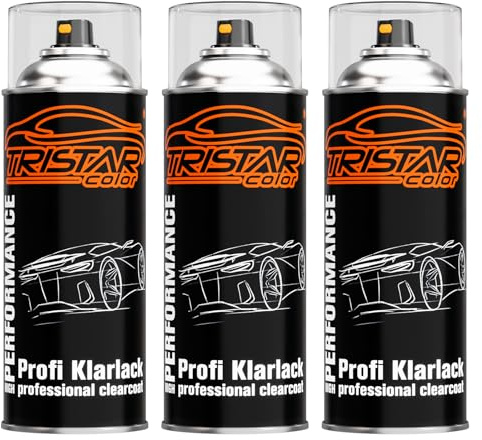 TRISTARcolor 3 x Klarlack glänzend Spraydose 400 ml Autolack Sprühdose | Hochglänzend, Profiqualität, wetterfest, lichtecht, UV-beständig, glatte Oberfläche, Made in Germany