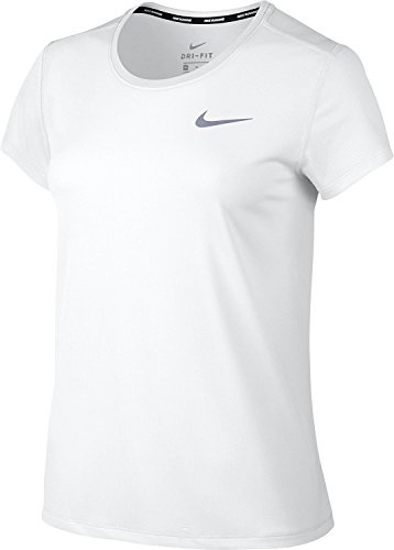Nike W Nk Brthe Rapid Ss - Camiseta de manga corta, mujer, Blanco (White/White), XS