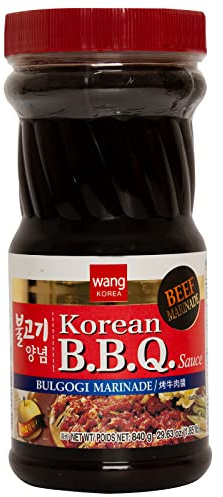 Wang Bulgogi Marinade, sabor dulce y rápido a fuego, salsa coreana para barbacoa, 32 onzas