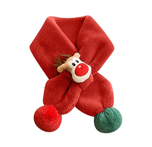 Orbgons Kinder Weihnachten Schal Warmer Schal Halswärmer für Kleinkinder Jungen Kaschmir Schal Damen Tartan (Red, S)