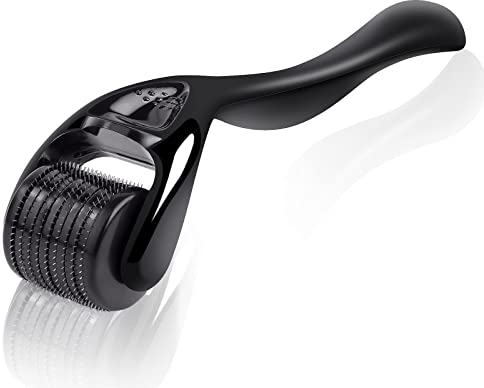 URAQT Derma Roller, 1.5mm Beard Roller, 540 Titanium Micro Needling Rollers for Men and Women, Beard Growth Rollers for Stimulate Hair Growth, Facial Skin Care, Scar Removal