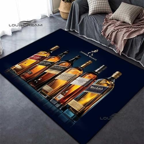 bailongma Tapis De Flanelle Imprimé Whisky Bar Moderne Grande Surface Tapis Doux Étude Chevet Tapis Antidérapant Tapis De Sol Antidérapant B1494 140×200CM