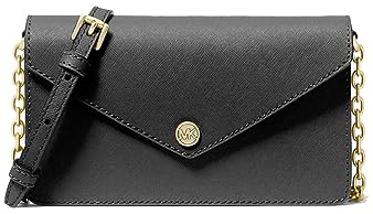 Michael Kors Geldbörse für Damen, Jet Set, Reise, kleine Pattentasche, ENV Crossbody, Schwarz, Small