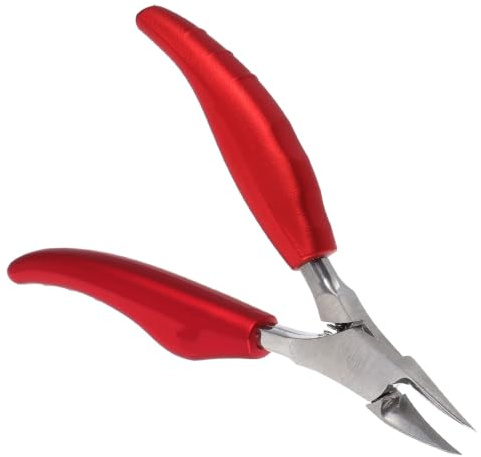WOONEKY Cortaúñas Plegable Para Uñas Gruesas y Encarnadas Acero Inoxidable Rojo Herramienta Cortaúñas Profesional Para Manos y Pies Mango Goma Ergonómico Uso Diario