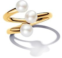 Pandora Essence Ring, offen, 14-karätig vergoldet, mit weißer, behandelter Süßwasserzuchtperlen