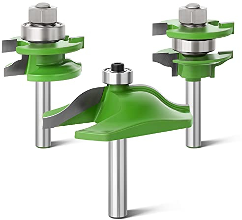 ERGAOBOY 3 Pezzi Pannello Rialzato Porta Dell'armadio Router Bit Set 8mm Shank Strumenti di Fresatura per La Lavorazione del Legno, Fresa per Scanalatura del Router di CNC in Duro