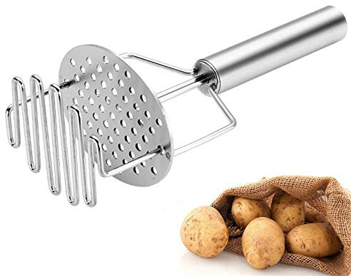 Schiacciapatate Acciaio Inossidabile Ricer Regolabile Durevole Funzionamento Semplice per Cottura in Cucina, Ideale per Frutta, Verdura, Alimenti per Bambini, Argento (Silver)