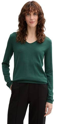 TOM TAILOR Damen Strickpullover mit V-Ausschnitt