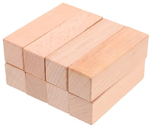 STOBOK 8stücke Drechselrohlinge Für Selbstgemachte Stempel Quadratische Holzstempel Scrapbook-siegel Tagebuchplaner-siegel Diy-bastelwerkzeug Leerer Holzsiegel Mit Glatter Schnitzfläche