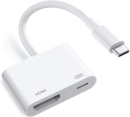 ANTPO USB C to HDMI Adapter for iPhone 16 15 to TV, 4K@60Hz Type-C to HDMI Adapter with 100W Fast Charging Port for iPhone 16/16 Plus/16 Pro/16 Pro Max/15 Pro Max to HDTV Projector Monitor