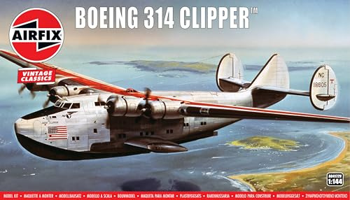 Airfix A04172V Boeing 314 Clipper Model Building Kit - Plastic Model Plane Kits for Adults & Children 8+ 1:144 Scale, Un-painted