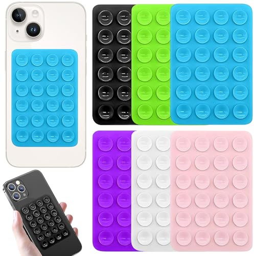 FLZONHUT Saugnapf Handy,6 Stück Silikon Handyhalterung Doppelseitig Saugnapf Handyhalterung Auto Saugnapf Handy Noppen Anti-Rutsch Handy Handyhülle für Alle Modelle