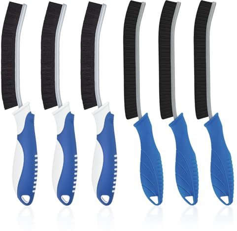 TQRR Spazzola per la pulizia delle fessure- Multifunzionale Spazzola Pulizia Casa, Pulisci Spazzole Piastrelle, Strumenti Di Pulizia per Cucine, Vasca da Bagno, Lavandino, Finestra (6, Blu lichene)