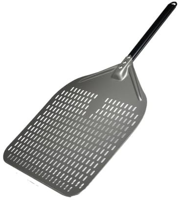DUANSIYU Pelle Pizza Pelle à Pizza perforée de 12/13/14/16 Pouces, Pelle à Pizza rectangulaire avec Manche en Alliage d'aluminium Pelle A Pizza(14inch 68cm)