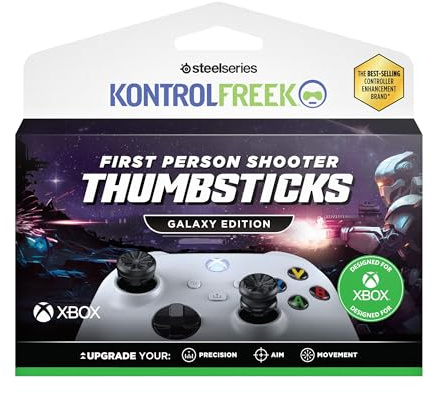 KontrolFreek FPS Freek Galaxy Black Xbox Thumb Grips | Performance Thumbsticks for Xbox Series X|S & Xbox One Controller | Stick Extenders for Precision & Aim | 1 High-Rise, 1 Mid-Rise - Black