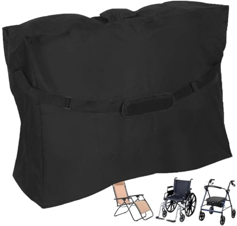 BAHULA Sac de voyage pour fauteuil roulant, sac de transport extra large pour fauteuil roulant, chaise de transport, voiture et avion, noir, 89 x 24 x 66 cm