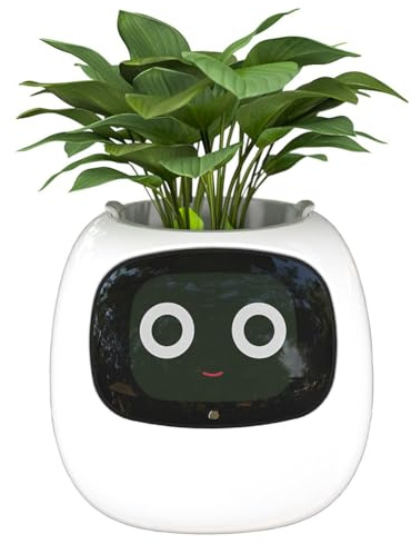 Vaso per piante intelligente con sensori, chip AI, display LCD e controllo APP - Fioriera intelligente da giardino per interni per una cura ottimale delle piante