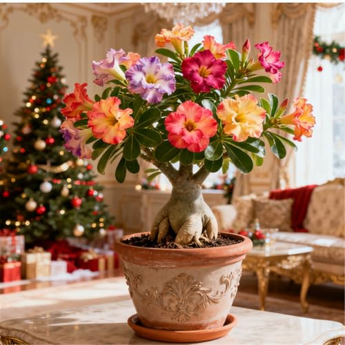 Perenne resistente/Rosa del Deserto rara/Tubero di Rosa del Deserto/Bassa manutenzione/Decorazione d'interni/Accattivante-1 Rizoma-J