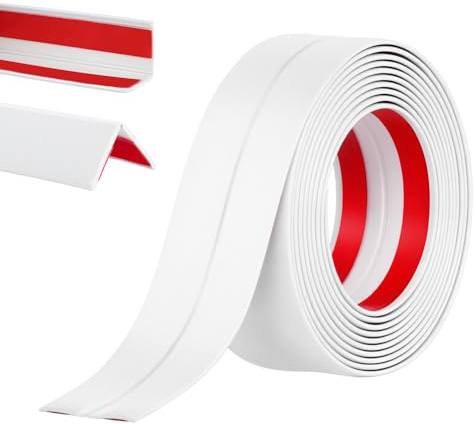Alaoo Rouleaux Moulure décorative 4CM*3M, Baguette d'angle PVC, Blanc | Moulure Murale Adhesive, Protection Angle Mur, Autoadhésive Bord pour Miroir Mur Plafond Armoire Baguette Peint Carrelage