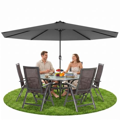 Suusolny Gartenschirm Ø 350 cm,UV-Schutz bis UPF 40+ Terrassenschirm klappbar ohne Ständer, Sonnenschirme für Balkon