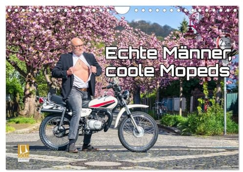 Echte Männer, coole Mopeds (Wandkalender 2027 DIN A4 quer), CALVENDO Monatskalender: 50er Mopeds und Männer zeigen sich in ihren besten Jahren. (CALVENDO Kunst)