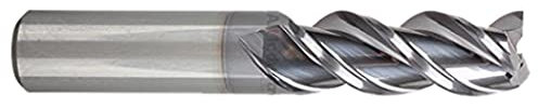 YG-1 28584TC Carbide Alu-Power Square End Mill, 3 Flute, 45 Degree Helix, Regular Length, TiCN Finish, 2-1/2 Length, 3/8
