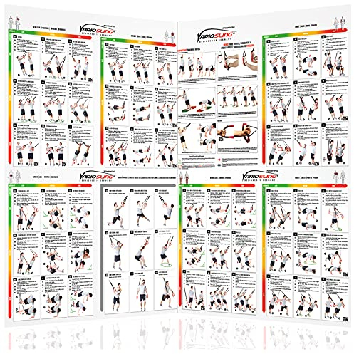 Sling Trainer Übungs Poster 2X DIN A1 Vor und Rückseite Workout Schlingentrainer Buch Faltposter Schlingentraining