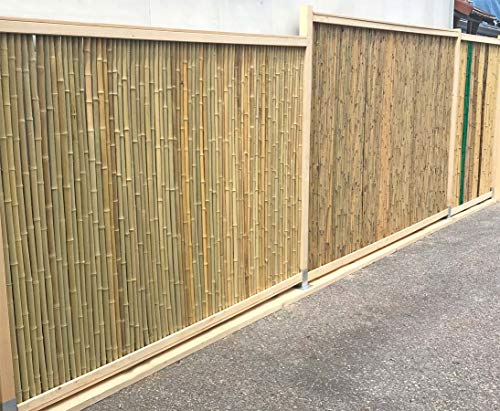 Bambus Zaun U Profil Set Oben und unten mit 250x7x7,5cm für Bambusmatte Bali Heavy von Bambus-Discount - Befestigungsset für Bambusmatten Sichtschutzwand