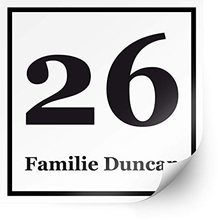 foliado® Hausnummer Familie Name für Briefkasten selbstklebender Aufkleber Milchglasfolie Digitaldruck Folie für Haustür Glasdekor Namensschild | Größe nach Wahl | #APD-031 (10 x 10 cm)