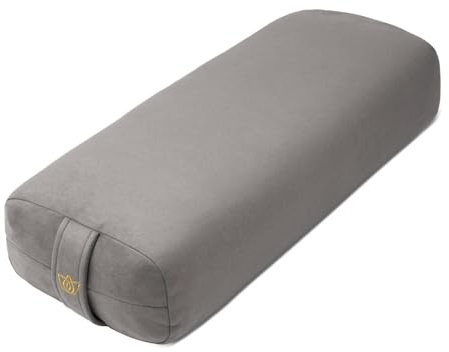 Florensi Yoga-Nackenrolle – luxuriöse Samt-Nackenrolle für Restoratives Yoga – großes rechteckiges Kissen mit Tragegriff – stützendes Meditationskissen – maschinenwaschbarer Bezug und Tragegriff