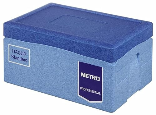 METRO Professional Thermo-Box, Transportbox, Pizza-Box mit Kühlakku-Deckel, Polypropylen (PP), 60 x 40 x 30.3 cm (B x L x H), Blau/Dunkelblau, 40 L