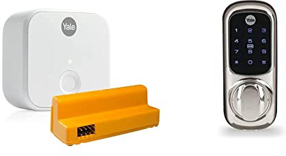 Yale Connect Wi-Fi Bridge + Yale Access Module & Smart Living YD-01-CON-NOMOD-CH Keyless Connected Ready Smart Door Lock, Touch Keypad, works with Alexa, Chrome