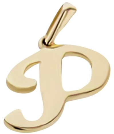 JC Schmuck | Buchstaben Goldanhänger | Anhänger 585 Gelbgold | Initialien Kettenanhänger inkl. Schmucketui Unisex 14 Karat | 3237 (Buchstabe P)