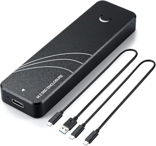 YABOANG NVMe SSD M.2 Carcasa 10Gbps Adaptador USB3.2 Gen2 USB-C PCIe NVMe M-Key/B+M Key Solid State Drive Aluminio Externo Enclosure para Tamaño 2230/2242/2260/2280, Soporte UASP C