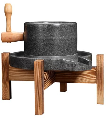 Steinmühle Multifunktionales Getreidemahlwerkzeug Handkurbel, Nass- Trocken- Getreidemühle für Samen/Bohnen, Langlebig Alter Steinmühlen-Pulverisierer, Leicht zu Reinigen(20cm x 30cm (7 7/8 x 11 3/