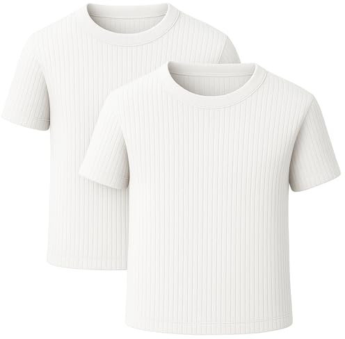 Style Lockers® Pack of 2 Mens Thermal Short Sleeve Base Layer Top - Adults Winter Ski Inner Vest Warm Underwear T-Shirts - Quick Dry Undershirt for Outdoor Sports Running White Small